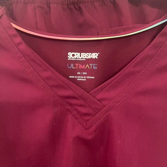 Scrubstar Ultimate Maroon V-Neck Scrub Set - Picture 1 of 12